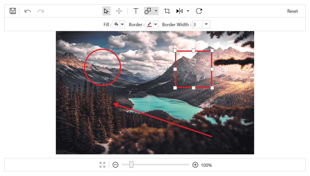 Annotating shapes with an image in WPF Image Editor.