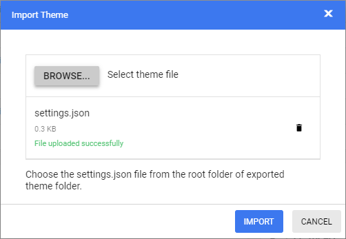 After importing settings.json file
