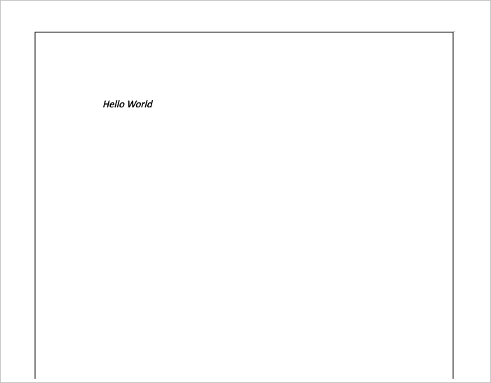  A screenshot of Document editor example with Hello world text