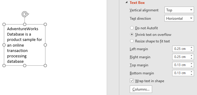 Shrink Text on Overflow Option in PowerPoint