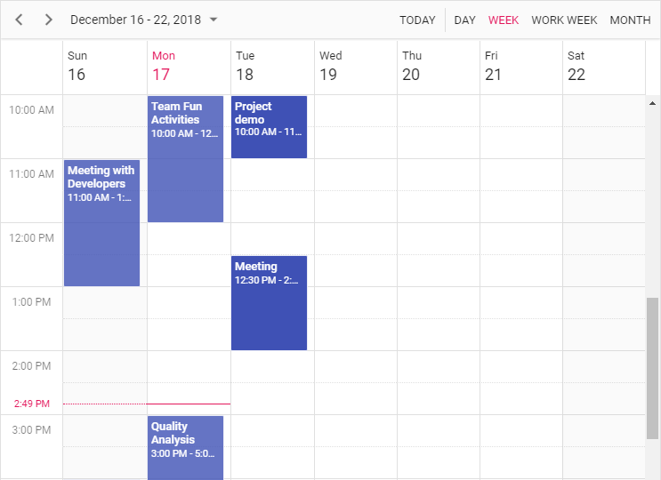 Read-Only Events in Scheduler