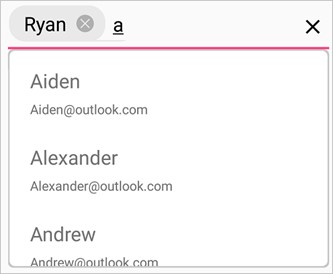 Xamarin.Forms Autocomplete is used to pick a mail contact