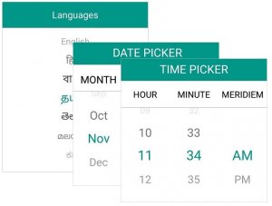 Syncfusion’s Xamarin.Forms Picker  can be used to pick a language, date, and time.