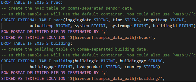 Syntax Highlighting in HDInsight Tools