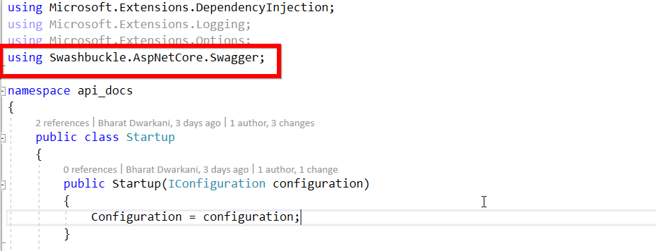 Including Swagger namespace