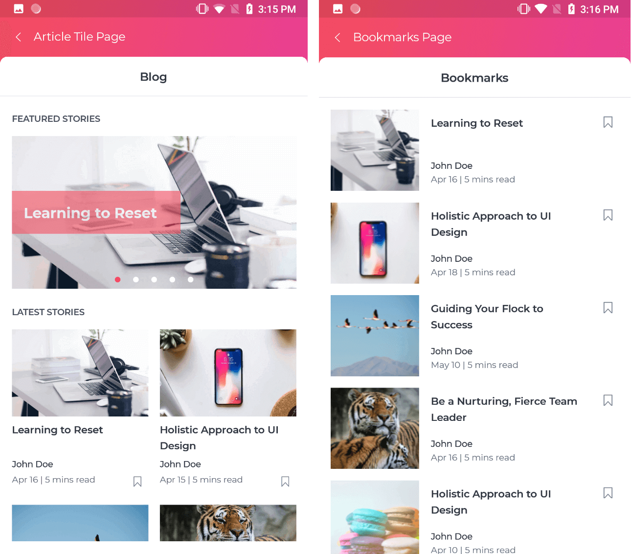 Article page in UI Kit